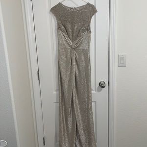 Hailey by Adrianna Papell Champagne Gown